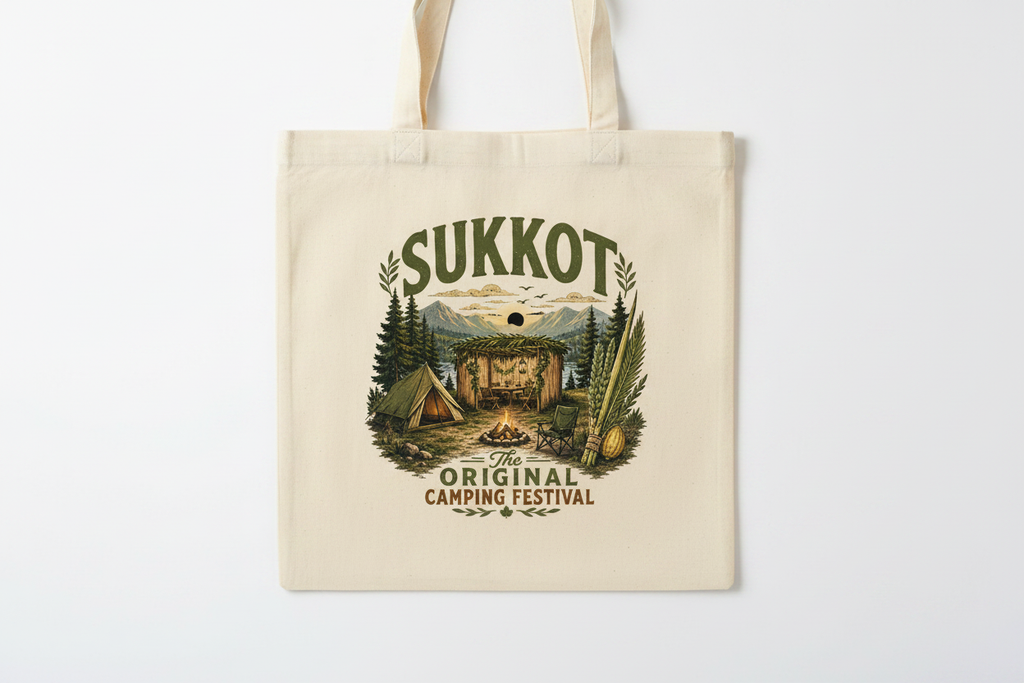 The OG Camping Festival design centered on natural canvas tote bag